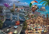 Cars: Flight through the world