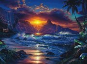 Sun set on the beach