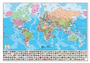 World map, Flags of 194 states