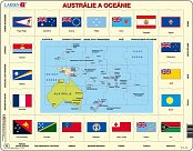 The Map of Austraila and Oceania + Flags 