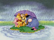 Winnie the Pooh under the Umbrella